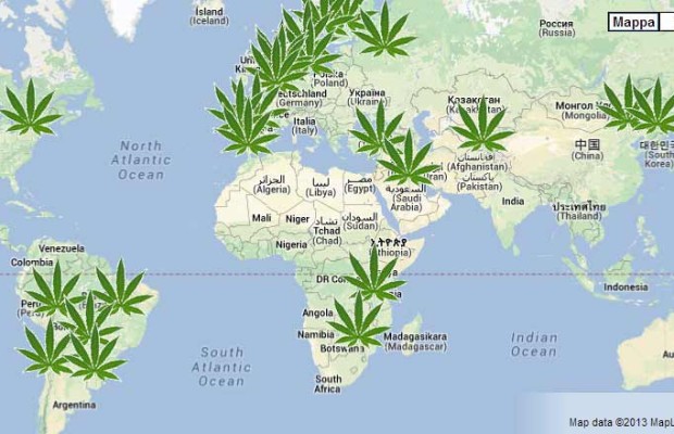 Mappamondo della marijuana